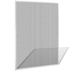 White adjustable insect screen window with aluminum frame and fiberglass mesh, sized 51.2x59 inches.