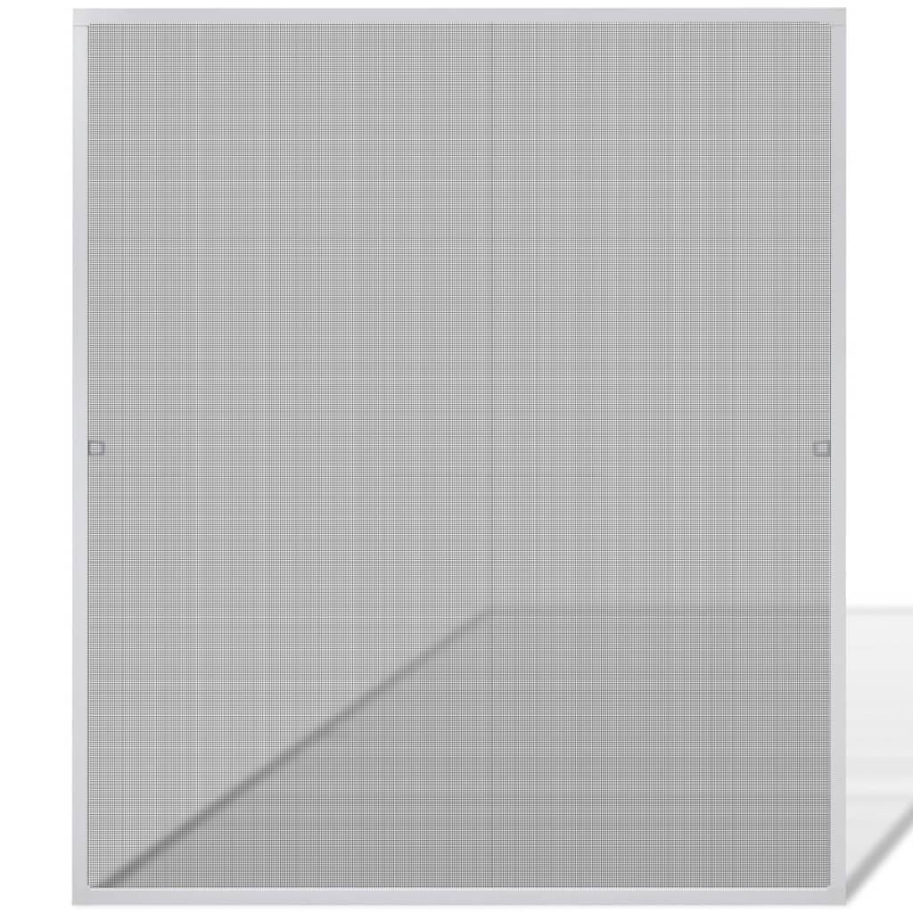 White adjustable insect screen window with aluminum frame and fiberglass mesh, 51.2x59in.