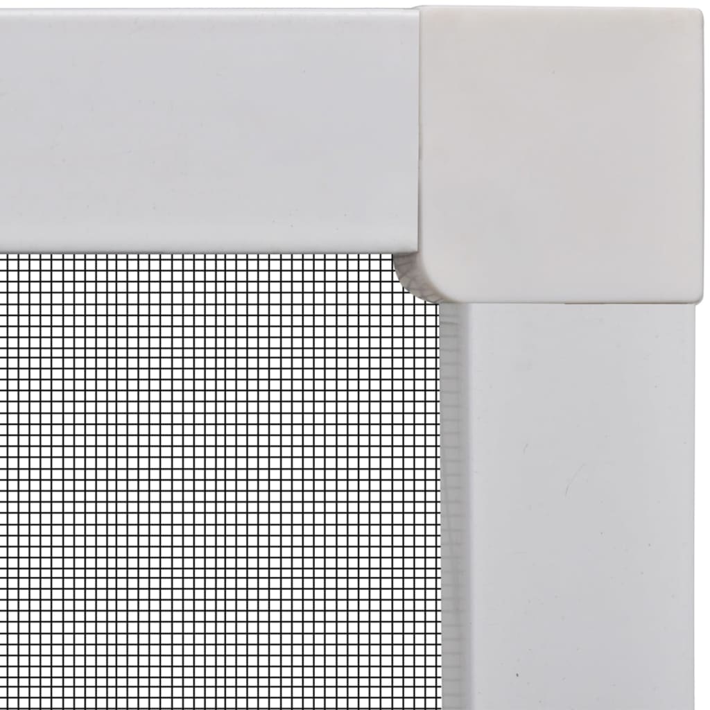 White adjustable insect screen window with aluminum frame and fiberglass mesh, 51.2x59 inches.