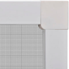 White adjustable insect screen window with aluminum frame and fiberglass mesh, 51.2x59 inches.