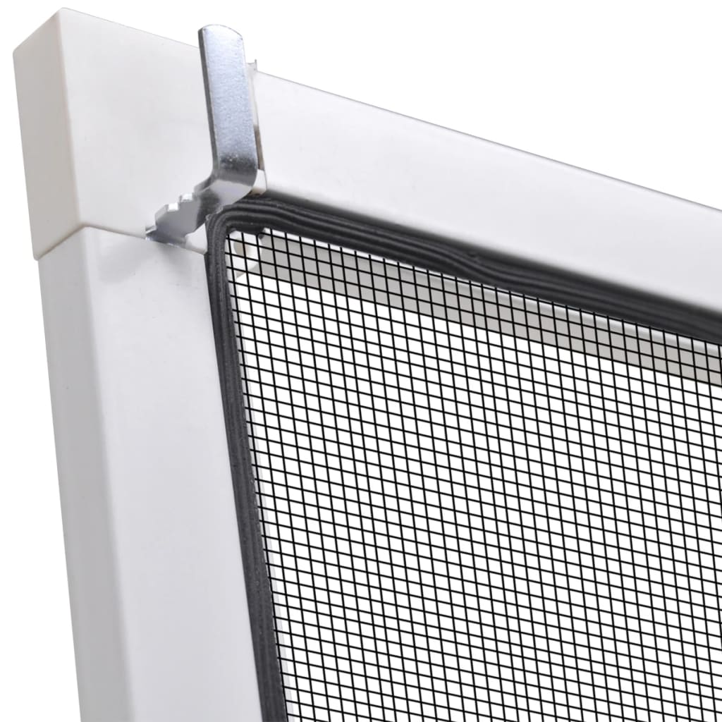 White adjustable insect screen window with aluminum frame and fiberglass mesh, 51.2x59in.