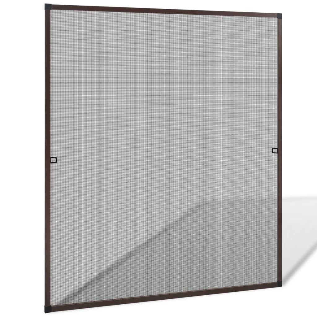 Brown aluminum insect screen window with fiberglass mesh, 51.2x59 inches.