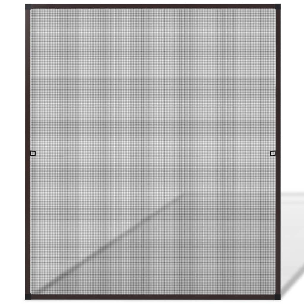 Brown aluminum insect screen window with fiberglass mesh, 51.2x59 inches.