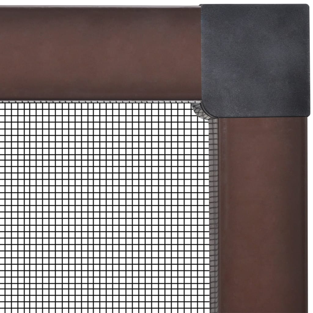 Brown aluminum insect screen window with fiberglass mesh, 51.2x59 inches.