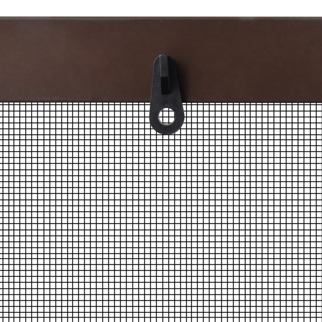 Brown aluminum insect screen window with fiberglass mesh, 51.2x59 inches, featuring hook hanger.