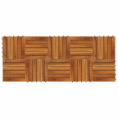 Decking Tile 10 pcs Brown 11.81 x 11.81 in Acacia Hardwood