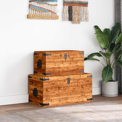 Storage Box Rough Mango Wood Multiple Sizes Included Sturdy