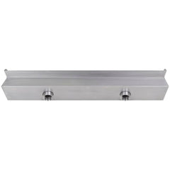 Stainless steel rectangular waterfall pool fountain, 35.4 inches long with two bottom connectors.