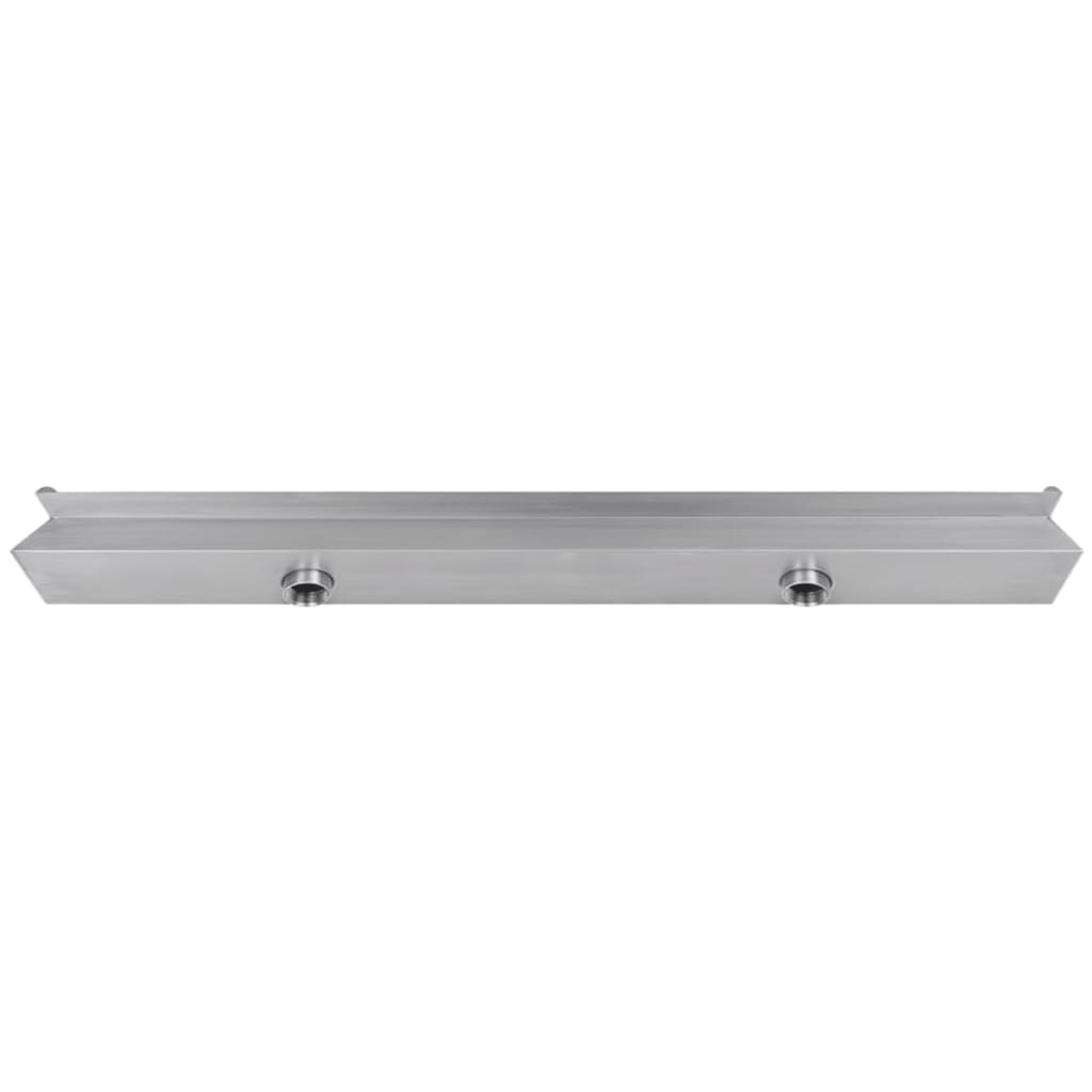 Stainless steel rectangular waterfall pool fountain, 47.2 inches long.