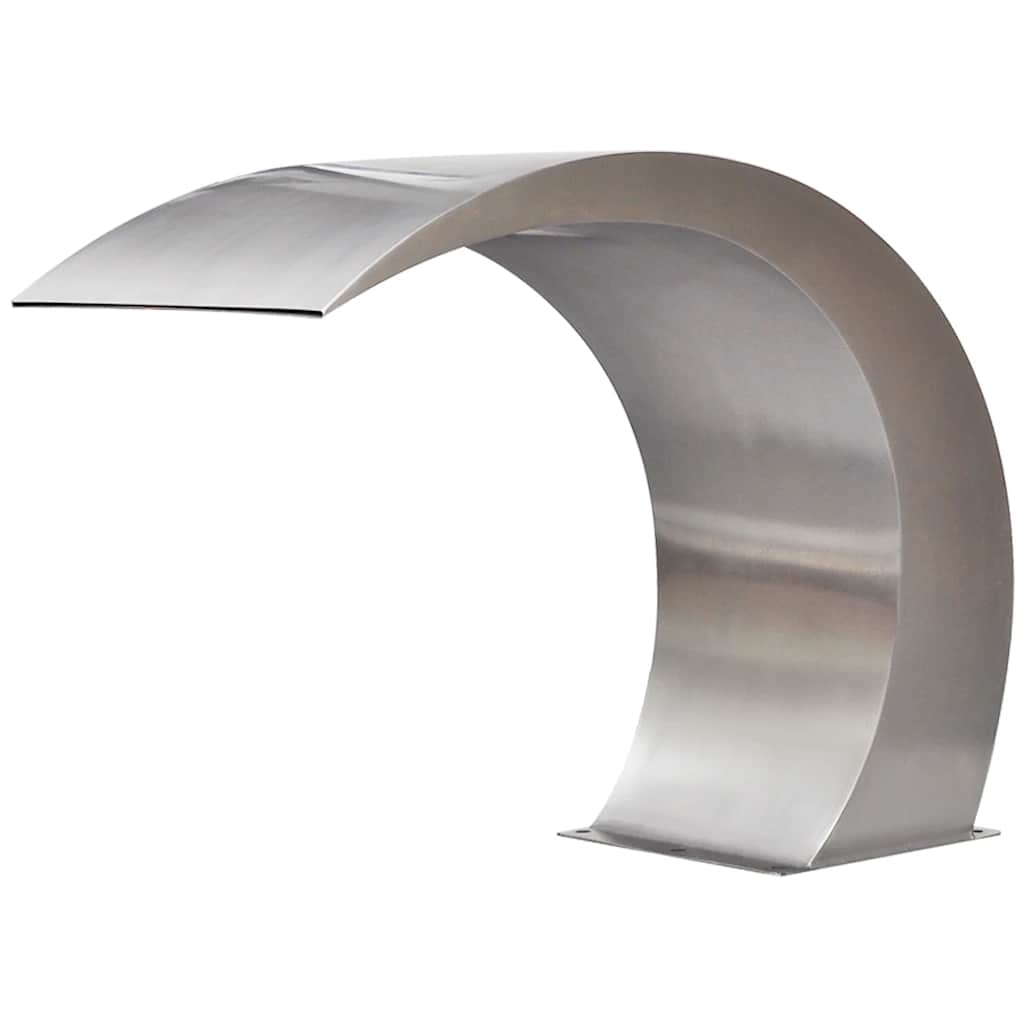 Stainless steel garden waterfall fountain, arched design, 17.7x11.8x23.6 inches.