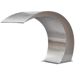 Stainless steel garden waterfall fountain, arched design, 17.7x11.8x23.6 inches.