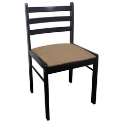 Chair Set of 4 Brown Solid rubber wood and polyester Medium