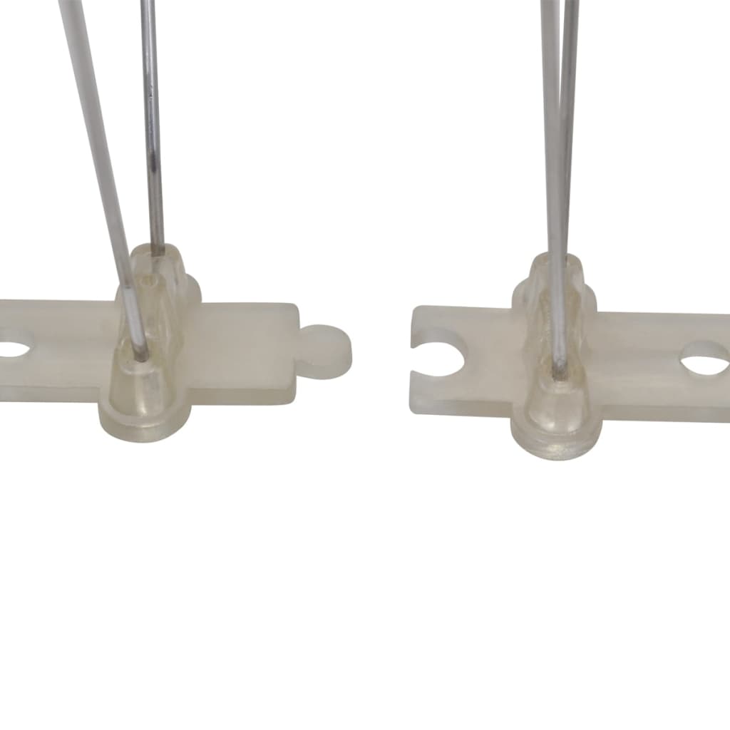 Set of 6 white plastic 4-row bird spikes with stainless steel pins, covering 10 feet.