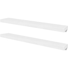 Wall Shelf Set of 2 White MDF