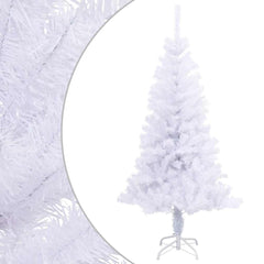A 5 ft white artificial Christmas tree with 380 branches and a metal stand.