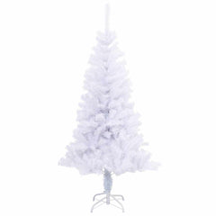 A 5 ft white artificial Christmas tree with 380 branches and a metal stand.