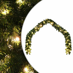 65.6-foot green Christmas garland with 300 warm LED lights in 8 modes.