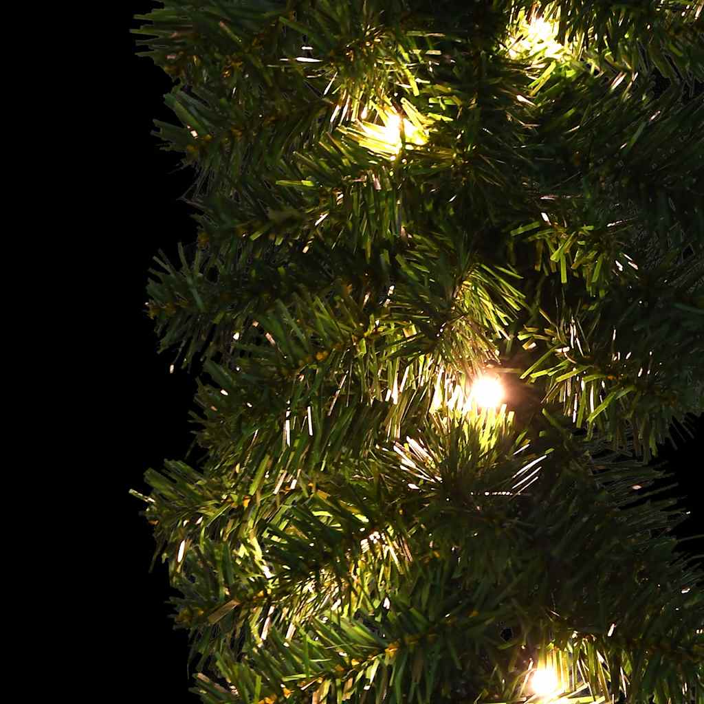 65.6-foot Christmas garland with green PVC branches and warm LED lights.