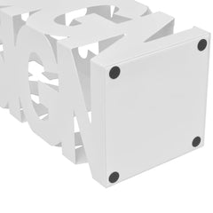 White square steel umbrella stand, 19.1 inches tall, with drip tray base.