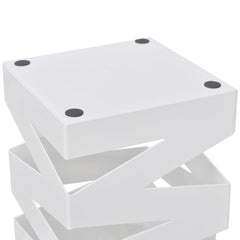 White square steel umbrella stand, 19.1 inches tall with drip tray.