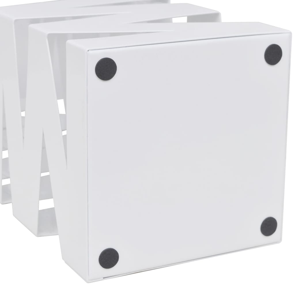 White square steel umbrella stand, 19.1 inches tall with drip tray.