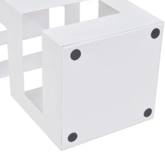 White square steel umbrella stand, 19.1 inches tall, with open frame and drip tray.