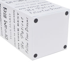 White square steel umbrella stand, 19.1 inches tall, with open design and drip tray.