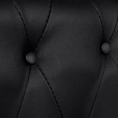 Sofa Black Artificial Leather, Wooden Frame, MDF, Plywood 3-Seater