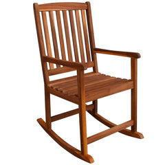 Rocking Chair Light Brown Acacia wood, Polyester (cushions)