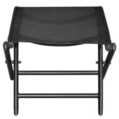 Footrest Black Aluminum, Textilene 16.1x19.5x15.0 in Foldable