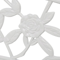Garden Bench White Cast Aluminum and Cast Iron 39.4 in Durable