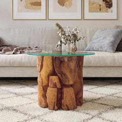 Coffee Table Brown Solid teak driftwood Medium Coffee Table