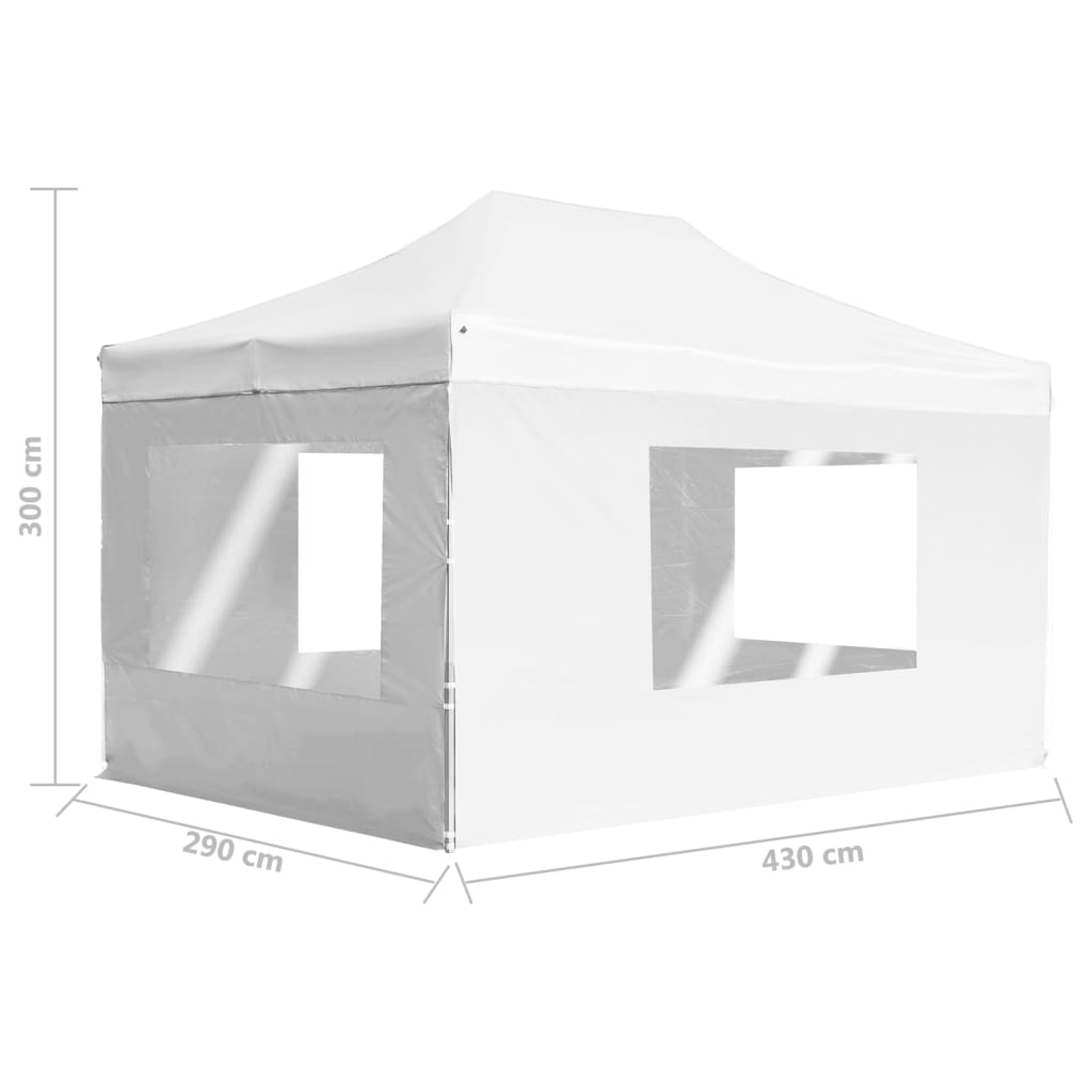 Professional Folding Party Tent with Walls Aluminum 14.8'x9.8' White