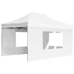 Professional Folding Party Tent with Walls Aluminum 14.8'x9.8' White