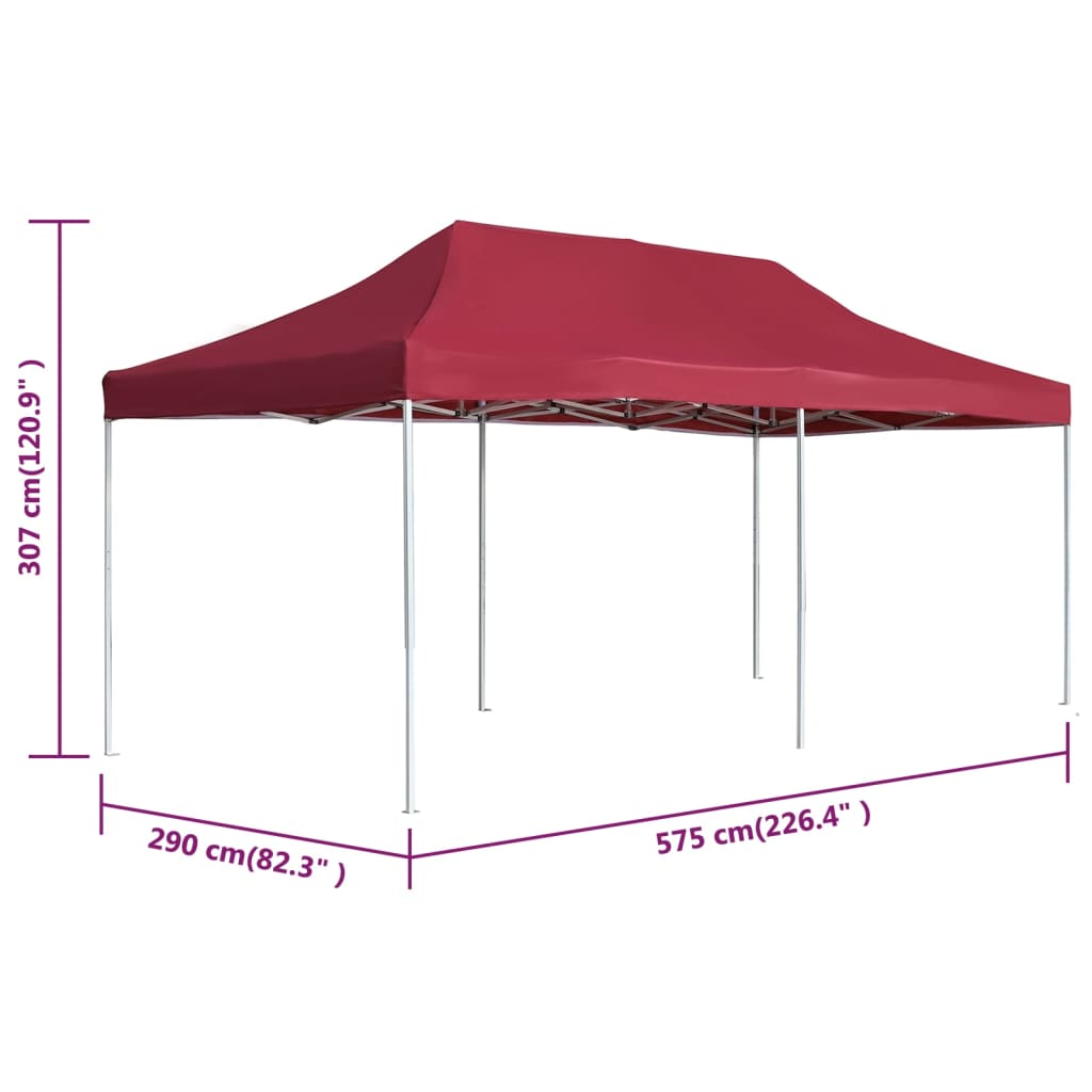 Professional Folding Party Tent Aluminum 19.7'x9.8' Wine Red