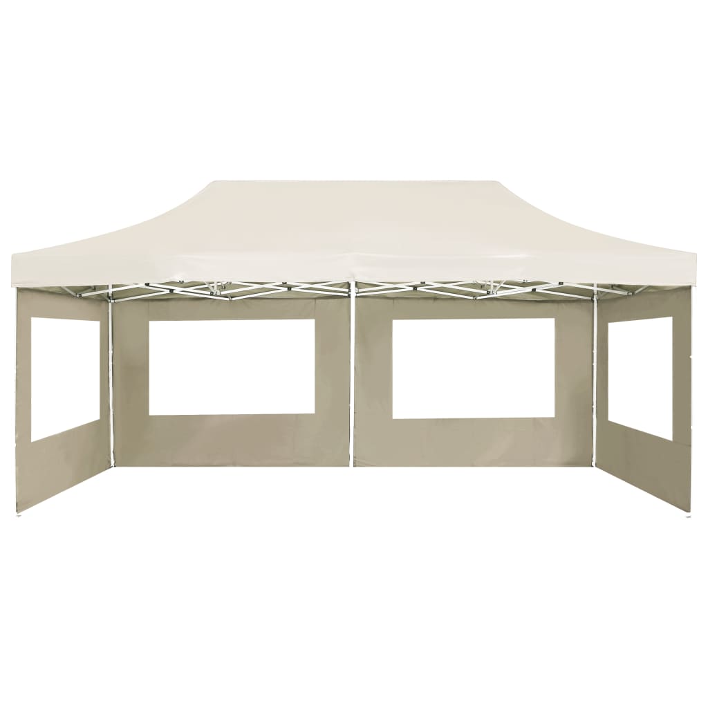 Professional Folding Party Tent with Walls Aluminum 19.7'x9.8' Cream