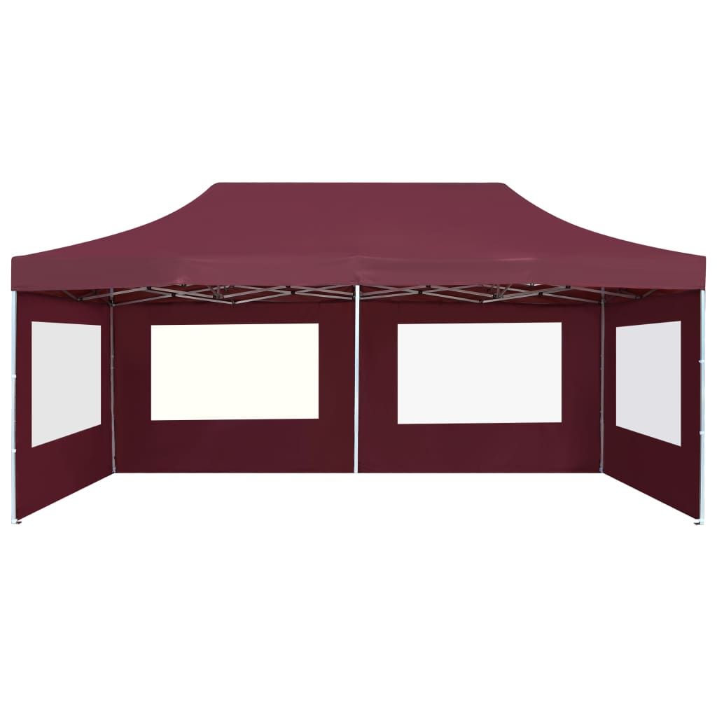 Professional Folding Party Tent with Walls Aluminum 19.7'x9.8' Wine Red