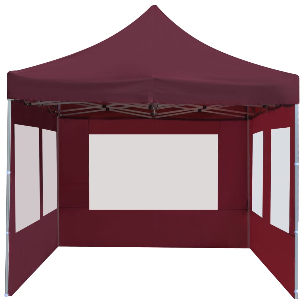Professional Folding Party Tent with Walls Aluminum 19.7'x9.8' Wine Red