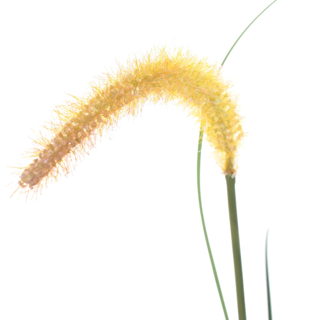 53.1-inch artificial grass plant with green and brown cattails in a black pot.