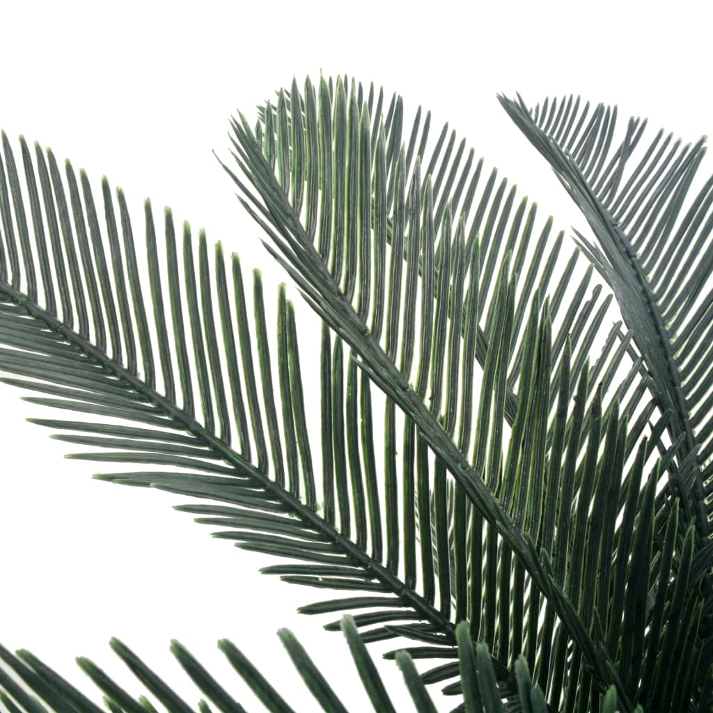 49.2-inch artificial green Cycas palm plant with pot and lifelike fronds.