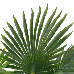 Artificial green palm plant in a pot, 27.6 inches tall with lifelike fronds.