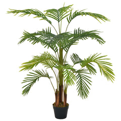 A 47.2-inch tall artificial green palm plant in a black pot with feathery fronds.