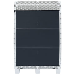 Dark gray plastic garden dustbin with three bag holders, measuring 25.6x15x40.2 cm.