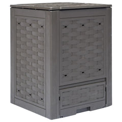Garden Composter Brown 23.6x23.6x32.7 79.3gal Plastic Rattan