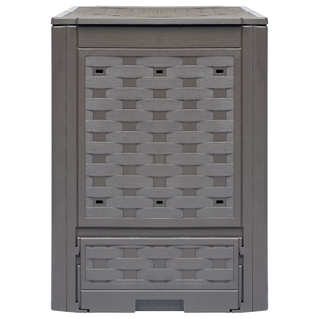 Garden Composter Brown 23.6x23.6x32.7 79.3gal Plastic Rattan