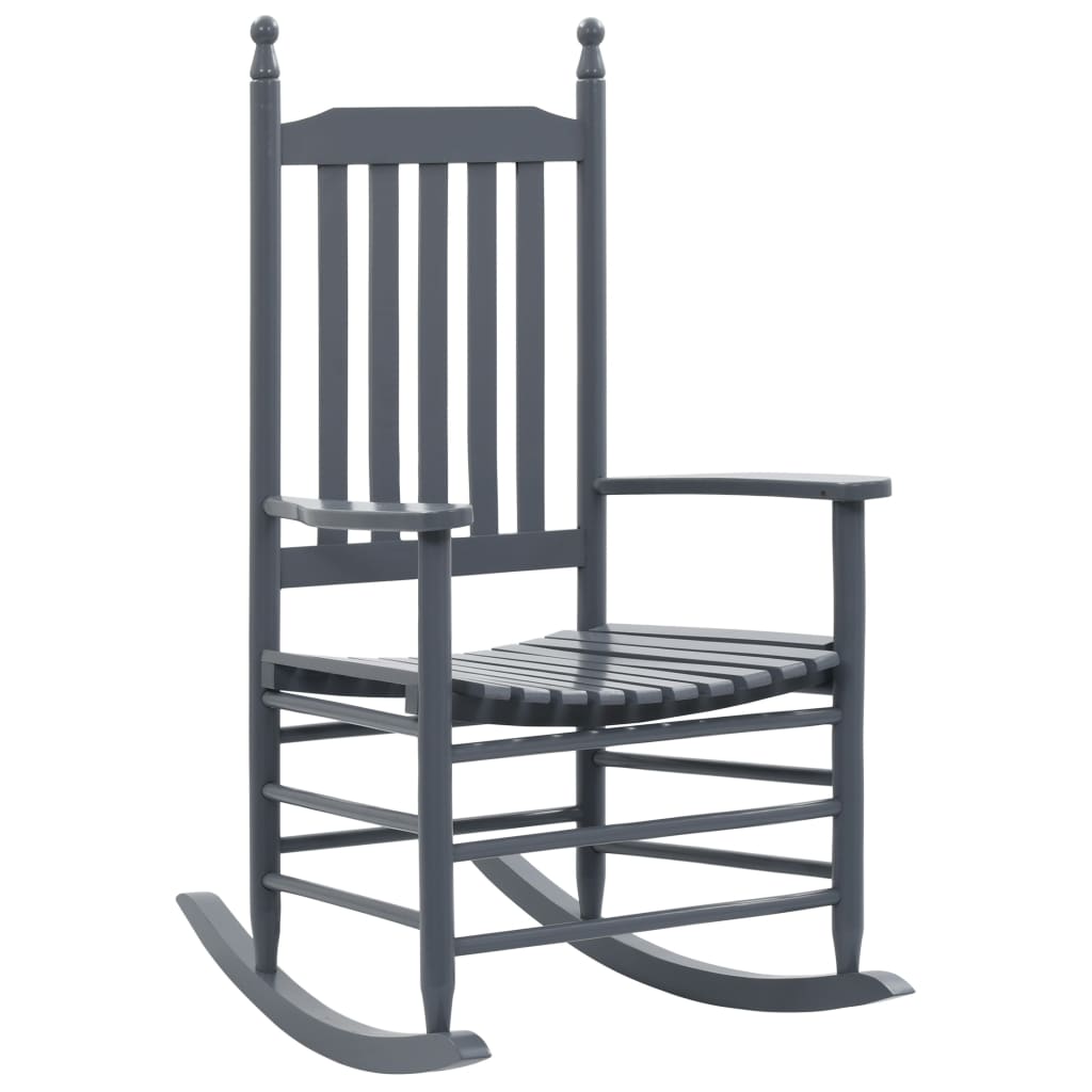 Rocking Chair Grey Poplar hardwood Standard Rocking Chair