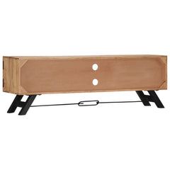 TV Stand Natural Wood Solid Acacia Wood 55.1 in Width TV Stand