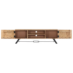TV Stand Natural Wood Solid Acacia Wood 55.1 in Width TV Stand