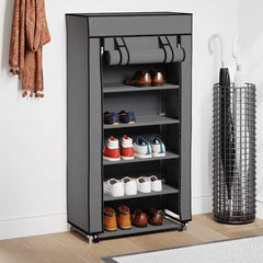 Shoe Cabinet Gray Iron, Polypropylene Medium Lightweight