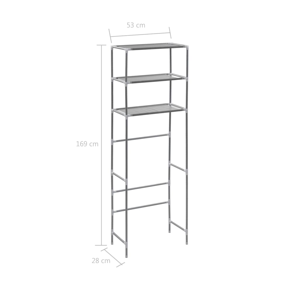 3-Tier Storage Rack over Toilet Silver 20.9x11x66.5